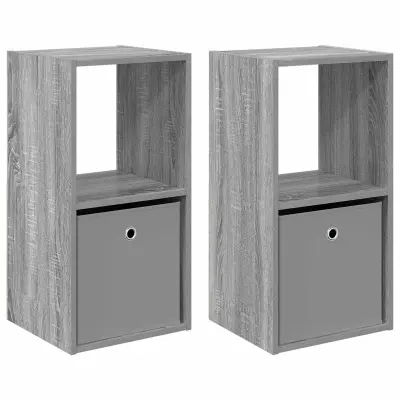 vidaXL Nočna omarica 2 pcs Siva Sonoma 35 x 32 x 68,5 cm