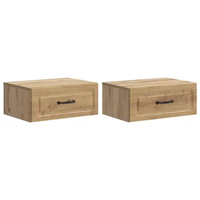 vidaXL Stenski nočni omarici 2 pcs Artisan hrast 49 x 34,5 x 20 cm