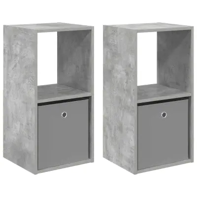 vidaXL Nočna omarica s predalom 2 pcs Betonsko siva 35 x 32 x 68,5 cm