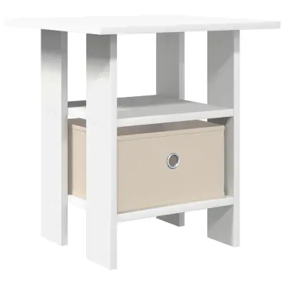 vidaXL Nočna omarica s predalom Bela 41 x 40 x 45 cm Konstruiran les