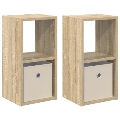 vidaXL Nočna omarica s predalom 2 pcs Sonoma hrast 25,5 x 22 x 49,5 cm