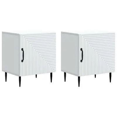vidaXL Nočna omarica 2 pcs Bela 43 x 34,5 x 50 cm Inženirski les