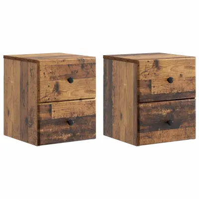 vidaXL Stenski nočni omarici 2 pcs Star les 34,5 x 33 x 40 cm