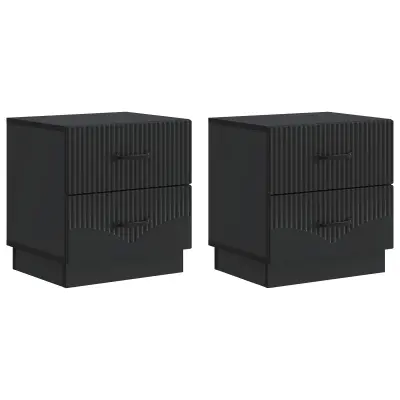 vidaXL Nočna omarica 2 pcs Črna 43 x 34,5 x 44,5 cm Inženirski les