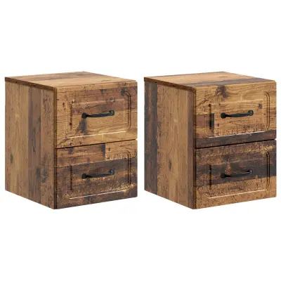 vidaXL Stenski nočni omarici 2 pcs Star les 34,5 x 33 x 40 cm