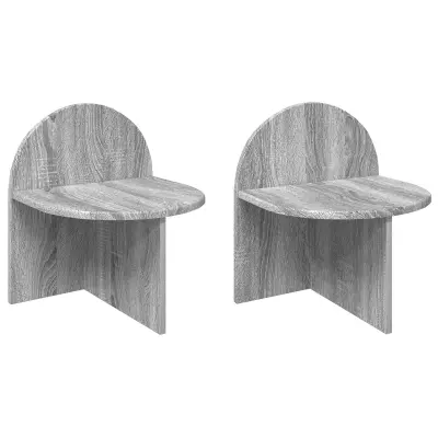 vidaXL Nočna omarica 2 pcs Siva Sonoma 40 x 35,5 x 45,5 cm