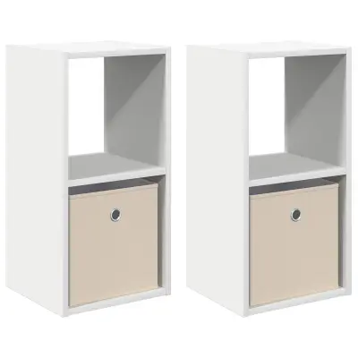 vidaXL Nočna omarica 2 pcs Bela 30,5 x 27 x 59,5 cm Konstruiran les