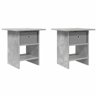 vidaXL Nočna omarica s predalom 2 pcs Betonsko siva 41 x 40 x 45 cm