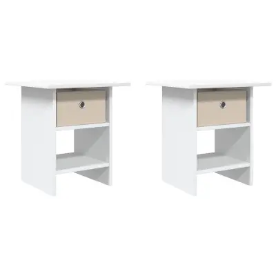 vidaXL Nočna omarica 2 pcs Bela 41 x 40 x 45 cm Konstruiran les