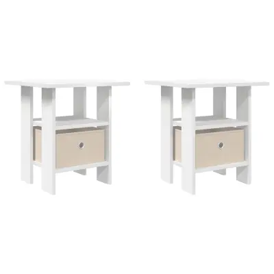 vidaXL Nočna omarica 2 pcs Bela 41 x 40 x 45 cm Konstruiran les