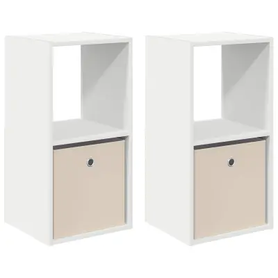 vidaXL Nočna omarica 2 pcs Bela 35 x 32 x 68,5 cm Konstruiran les