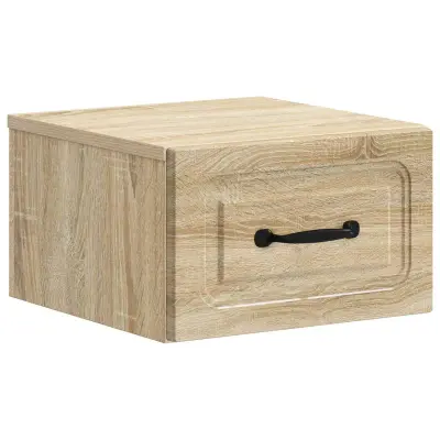 vidaXL Stenski nočni omarici s predalom Sonoma hrast 34,5 x 33 x 20 cm
