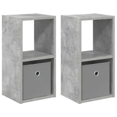 vidaXL Nočna omarica 2 pcs Betonsko siva 25,5 x 22 x 49,5 cm