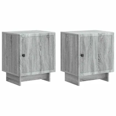 vidaXL Nočna omarica 2 pcs Siva Sonoma 43 x 34,5 x 50 cm