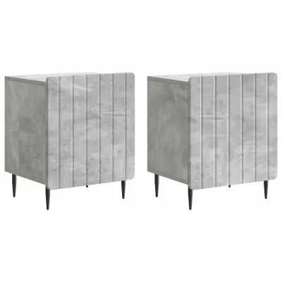 vidaXL Nočna omarica 2 pcs Betonsko siva 43 x 34,5 x 52 cm