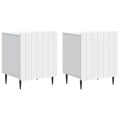 vidaXL Nočna omarica 2 pcs Bela 43 x 34,5 x 52 cm Inženirski les