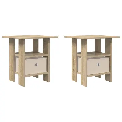 vidaXL Nočna omarica s predalom 2 pcs Sonoma hrast 41 x 40 x 45 cm