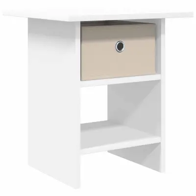 vidaXL Nočna omarica s predalom Bela 41 x 40 x 45 cm Konstruiran les
