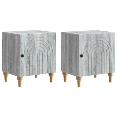 vidaXL Nočna omarica 2 pcs Siva Sonoma 43 x 34,5 x 50 cm