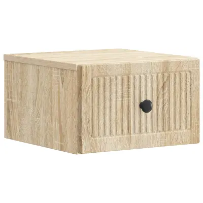 vidaXL Stenski nočni omarici s predalom Sonoma hrast 33 x 34,5 x 20 cm