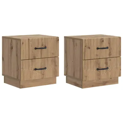 vidaXL Nočna omarica 2 pcs Artisan hrast 43 x 34,5 x 44,5 cm