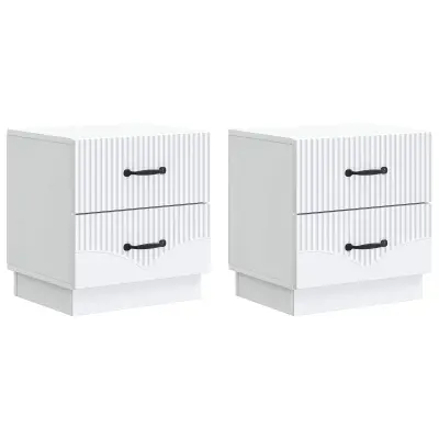 vidaXL Nočna omarica 2 pcs Bela 43 x 34,5 x 44,5 cm Inženirski les