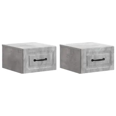 vidaXL Stenski nočni omarici 2 pcs Betonsko siva 34,5 x 33 x 20 cm