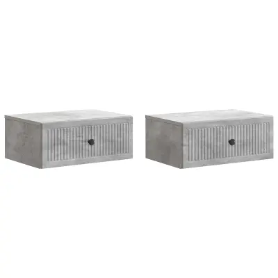 vidaXL Nočna omarica s predalom 2 pcs Betonsko siva 49 x 34,5 x 20 cm