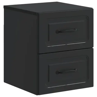 vidaXL Stenski nočni omarici Črna 34,5 x 33 x 40 cm Inženirski les
