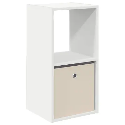 vidaXL Nočna omarica s predalom Bela 35 x 32 x 68,5 cm Konstruiran les
