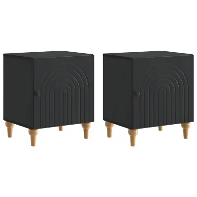 vidaXL Nočna omarica 2 pcs Črna 43 x 34,5 x 50 cm Inženirski les