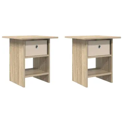 vidaXL Nočna omarica s predalom 2 pcs Sonoma hrast 41 x 40 x 45 cm