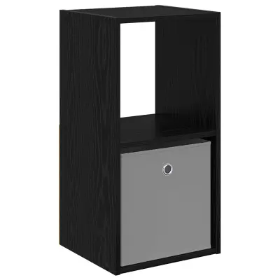 vidaXL Nočna omarica Črna Orehovina 35 x 32 x 68,5 cm Konstruiran les