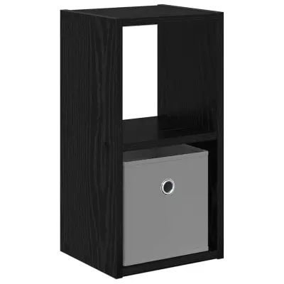 vidaXL Nočna omarica s predalom Črna Orehovina 25,5 x 22 x 49,5 cm