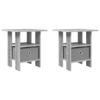 vidaXL Nočna omarica 2 pcs Siva Sonoma 41 x 40 x 45 cm Konstruiran les