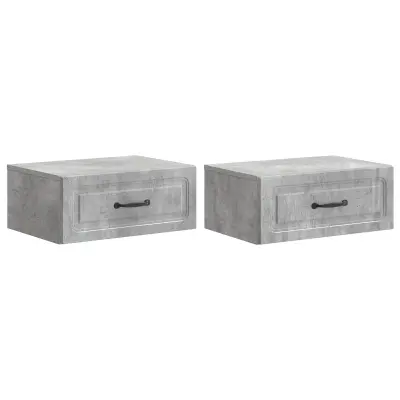 vidaXL Stenski nočni omarici 2 pcs Betonsko siva 49 x 34,5 x 20 cm