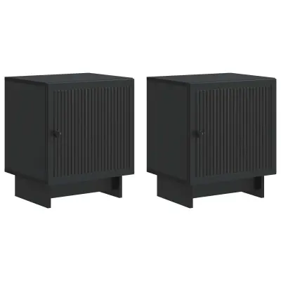 vidaXL Nočna omarica 2 pcs Črna 43 x 34,5 x 50 cm Inženirski les