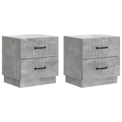 vidaXL Nočna omarica 2 pcs Betonsko siva 43 x 34,5 x 44,5 cm