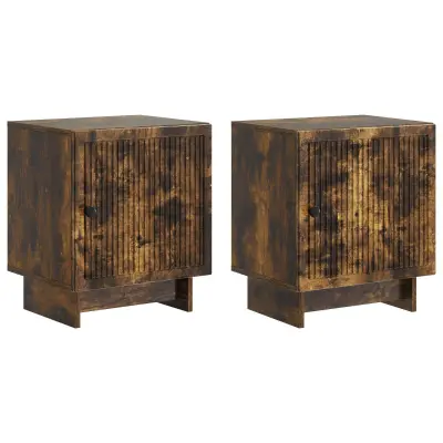 vidaXL Nočna omarica 2 pcs Dimljen hrast 43 x 34,5 x 50 cm
