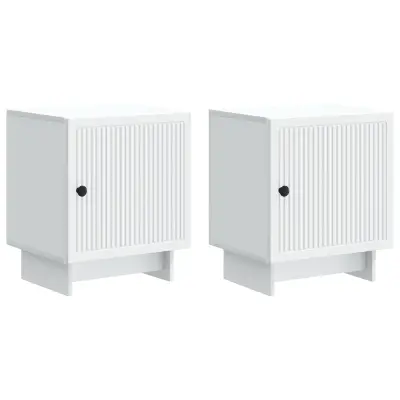 vidaXL Nočna omarica 2 pcs Bela 43 x 34,5 x 50 cm Inženirski les
