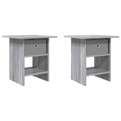 vidaXL Nočna omarica 2 pcs Siva Sonoma 41 x 40 x 45 cm Konstruiran les