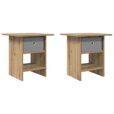 vidaXL Nočna omarica s predalom 2 pcs Umetni hrast 41 x 40 x 45 cm