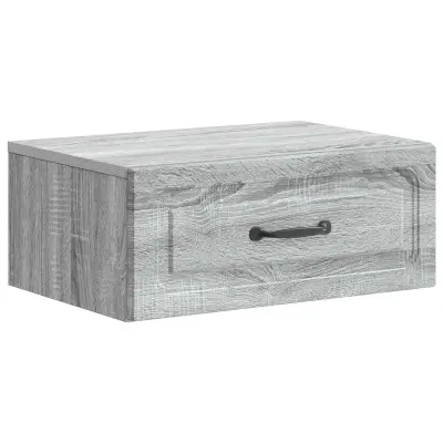 vidaXL Stenski nočni omarici s predalom Siva Sonoma 49 x 34,5 x 20 cm