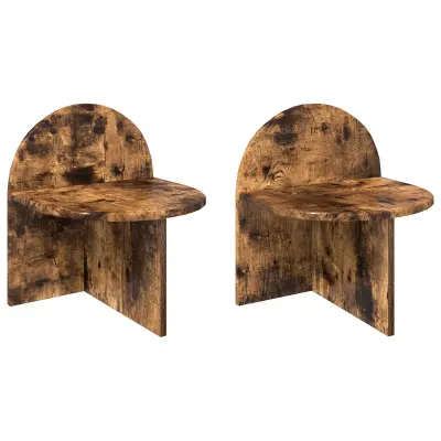 vidaXL Nočna omarica 2 pcs Dimljen hrast 40 x 35,5 x 45,5 cm