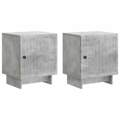 vidaXL Nočna omarica 2 pcs Betonsko siva 43 x 34,5 x 50 cm