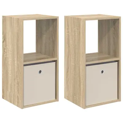vidaXL Nočna omarica s predalom 2 pcs Sonoma hrast 35 x 32 x 68,5 cm