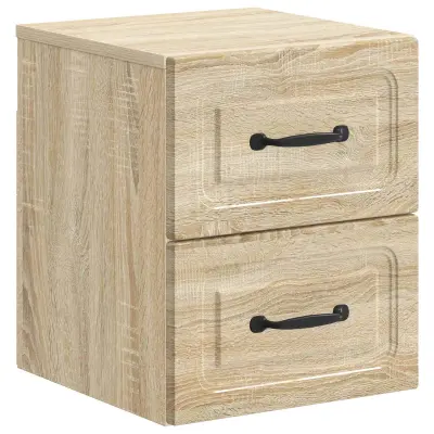vidaXL Stenski nočni omarici s predalom Sonoma hrast 34,5 x 33 x 40 cm