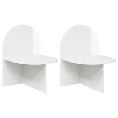 vidaXL Nočna omarica 2 pcs Bela visok sijaj 48 x 49 x 65 cm