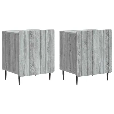 vidaXL Nočna omarica 2 pcs Siva Sonoma 43 x 34,5 x 52 cm