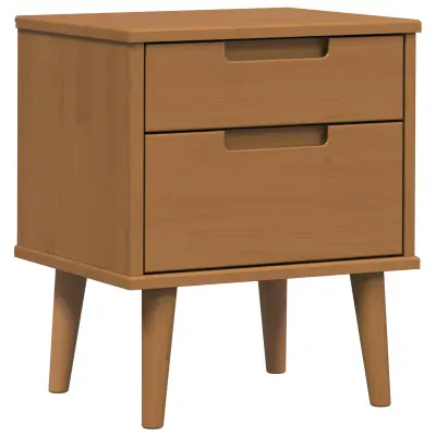 vidaXL Nočna omarica Karamelna 40 x 35 x 48 cm Masivna borovina